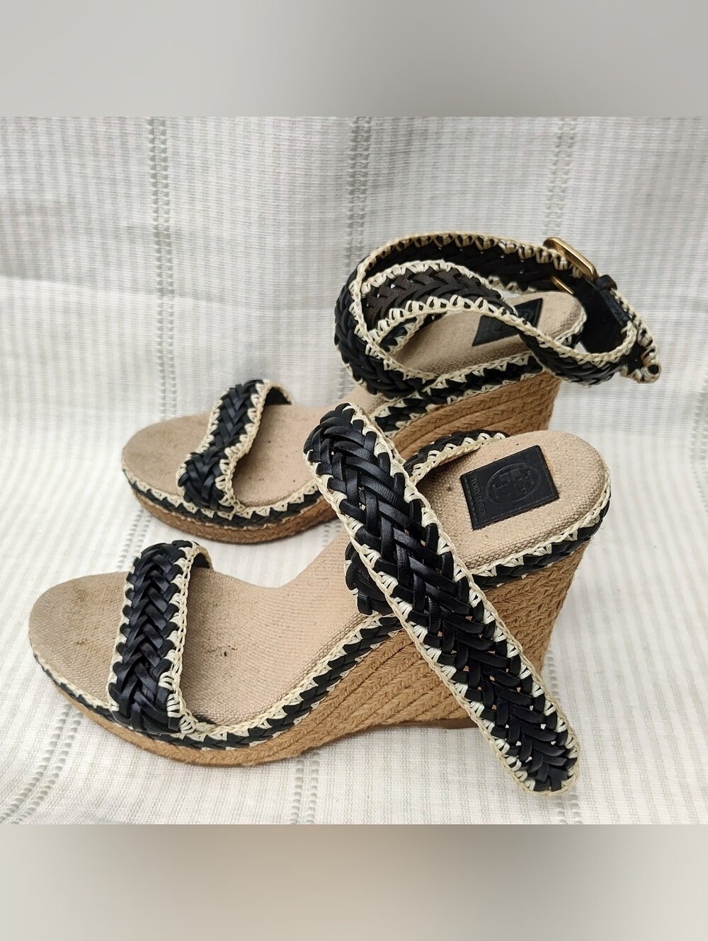 Tory Burch Lilah Espadrille Wedge Sandals Sz 8